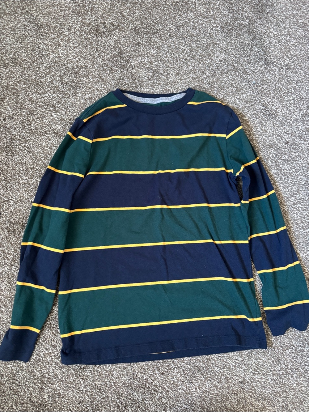 Old Navy Navy, Forest Green & Yellow Striped Long-Sleeve Tee